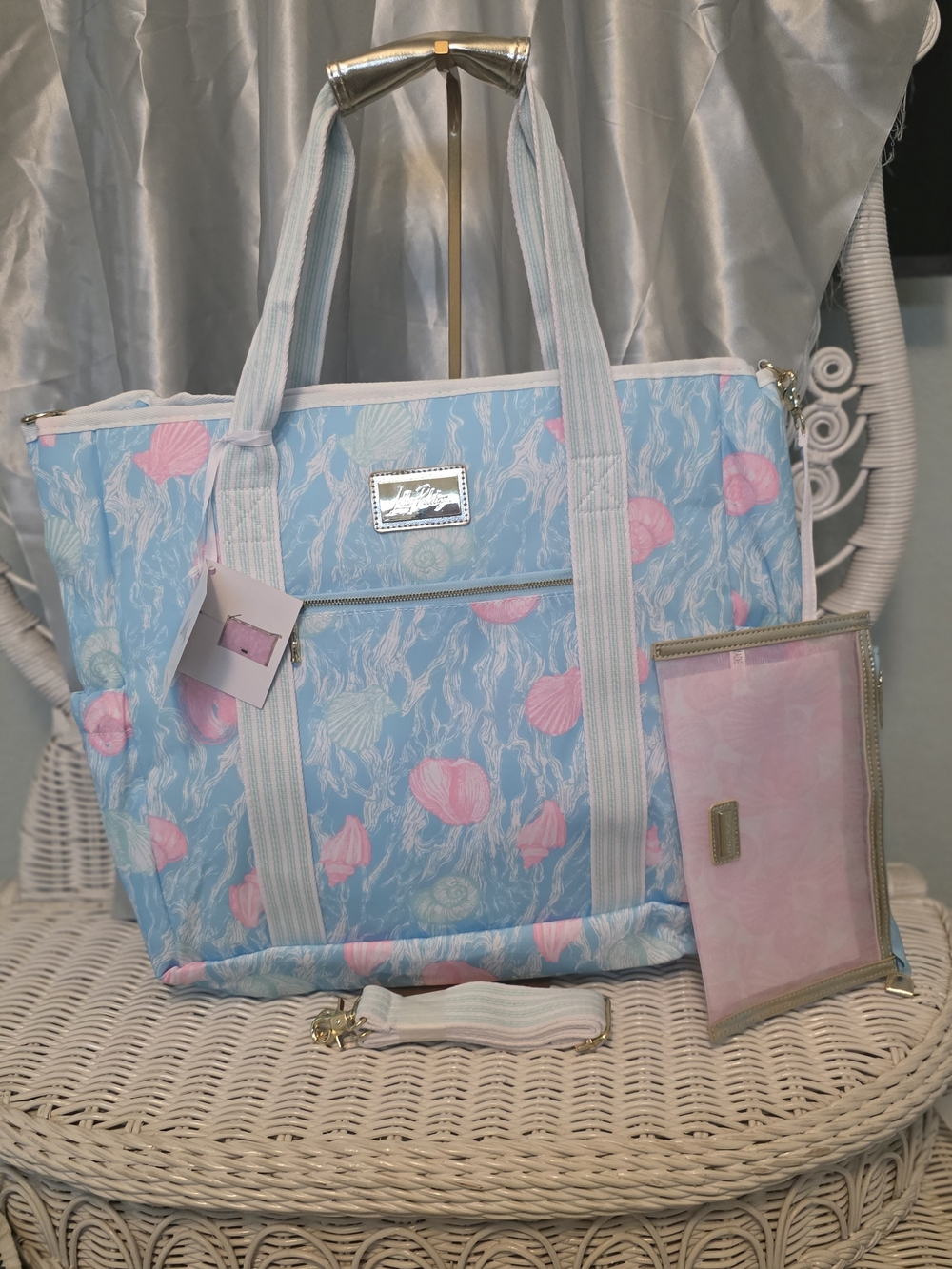 Lilly Pulitzer Large Insulated Cooler, Extra Strap And Clear Cosmetic Bag NWT